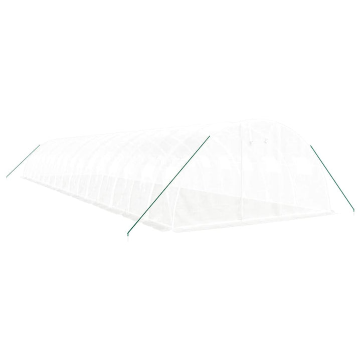drivhus med stålstel 64 m² 16x4x2 m hvid