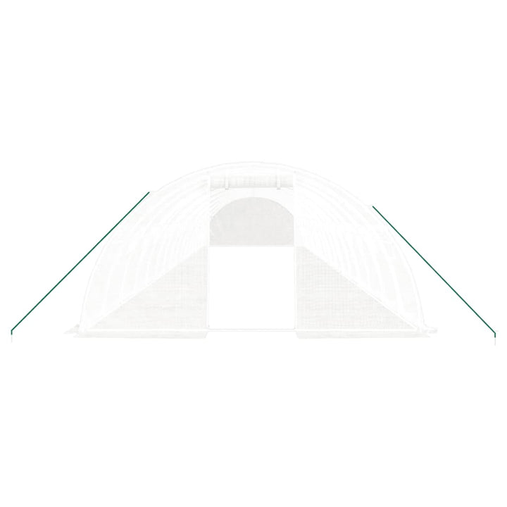 drivhus med stålstel 64 m² 16x4x2 m hvid