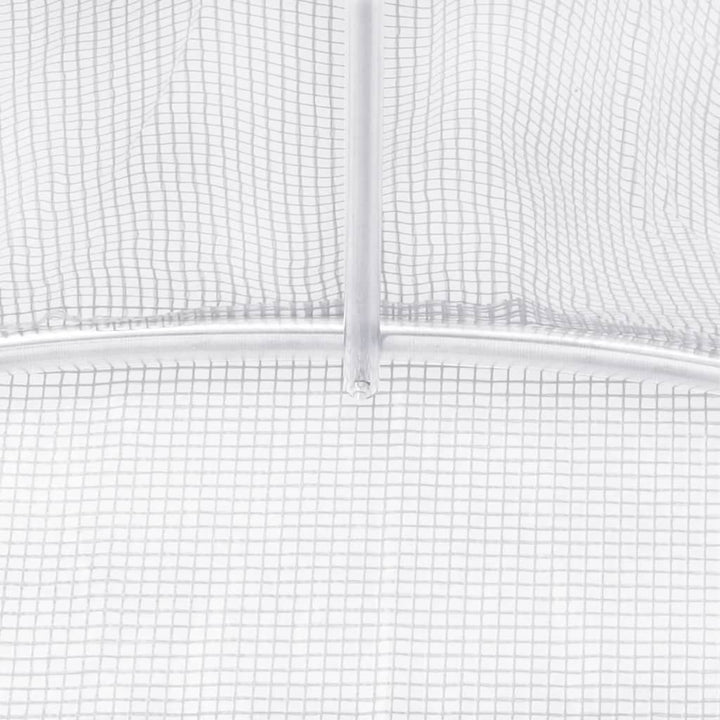 drivhus med stålstel 64 m² 16x4x2 m hvid