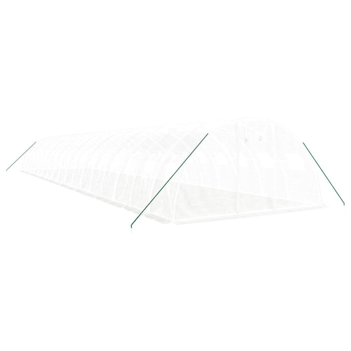drivhus med stålstel 72 m² 18x4x2 m hvid