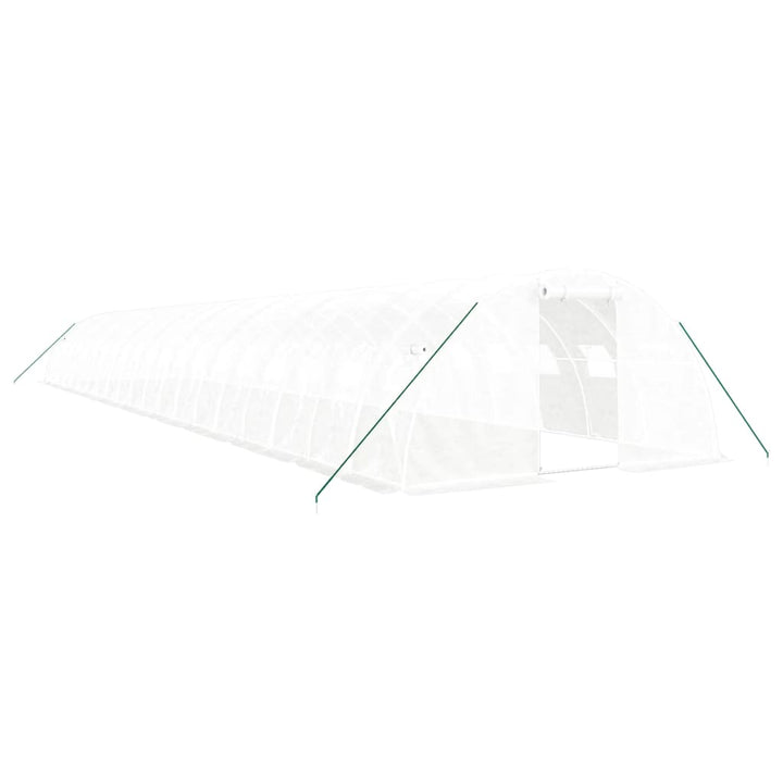 drivhus med stålstel 80 m² 20x4x2 m hvid