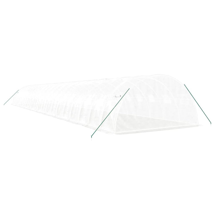drivhus med stålstel 80 m² 20x4x2 m hvid