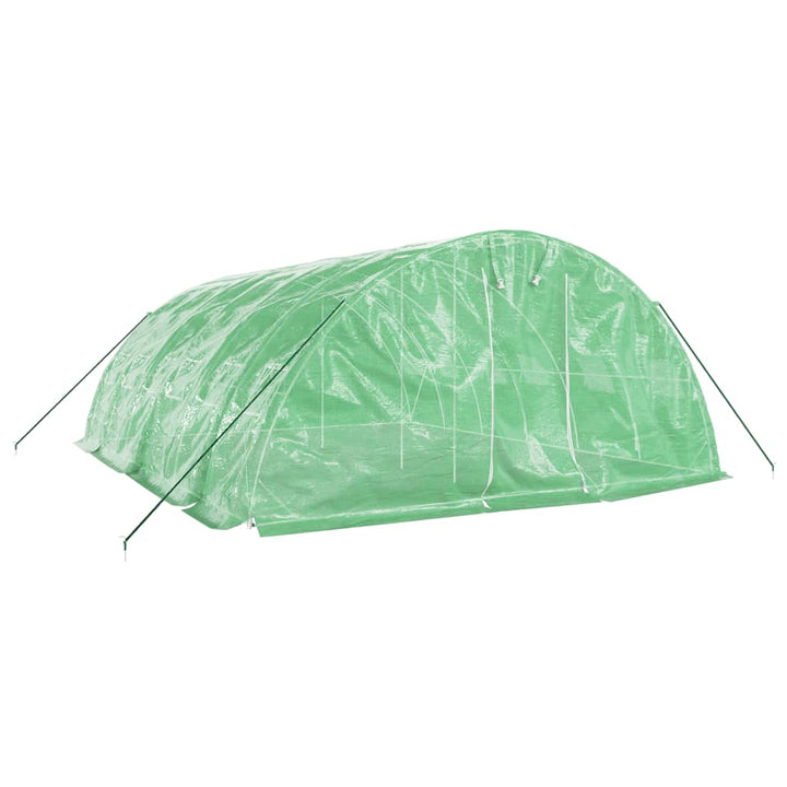 drivhus med stålstel 30 m² 6x5x2,3 m grøn