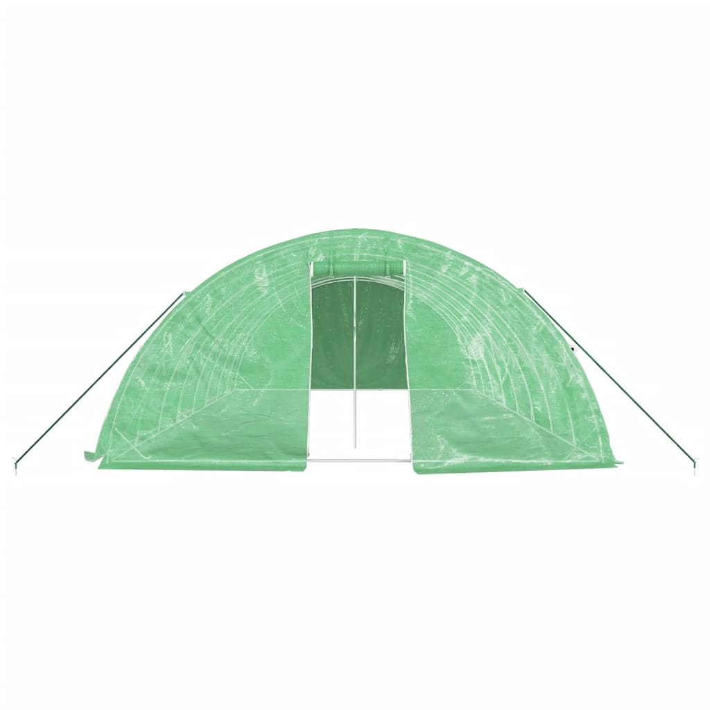 drivhus med stålstel 40 m² 8x5x2,3 m grøn