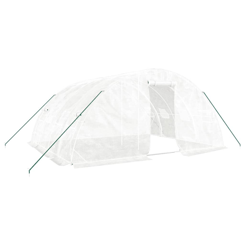 drivhus med stålramme hvid 20 m² 5x4x2,3 m