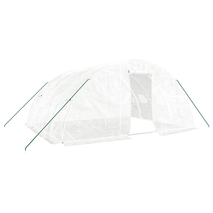 drivhus med stålramme hvid 20 m² 5x4x2,3 m
