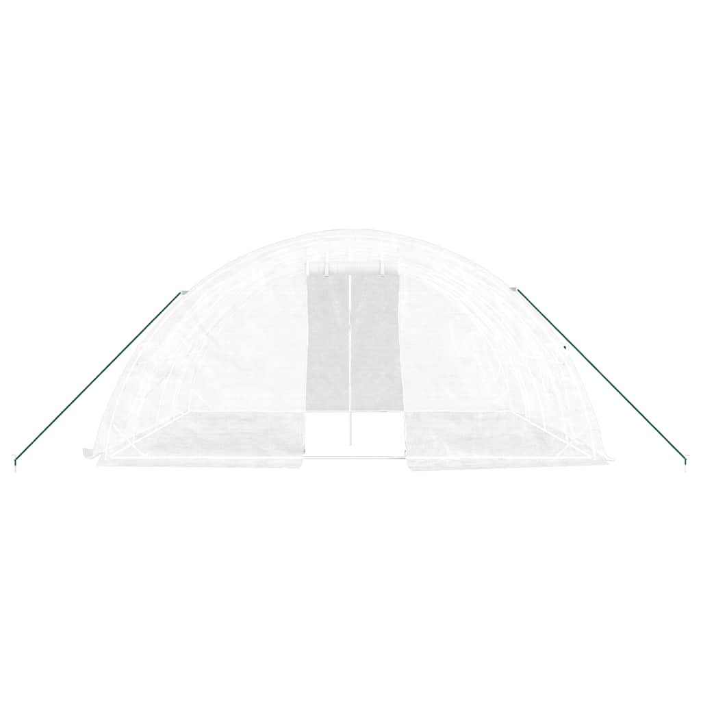 drivhus med stålramme hvid 20 m² 5x4x2,3 m