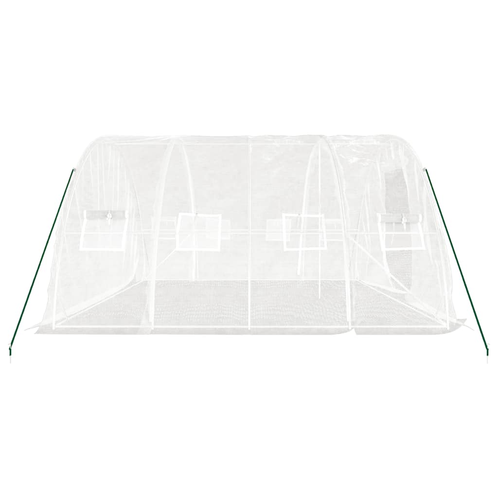 drivhus med stålramme hvid 20 m² 5x4x2,3 m