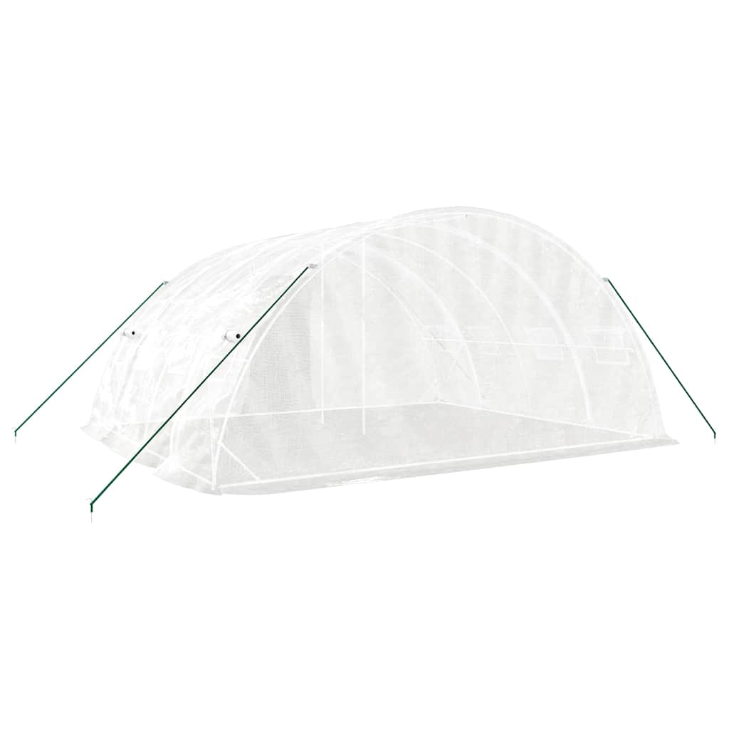 drivhus med stålramme hvid 20 m² 5x4x2,3 m