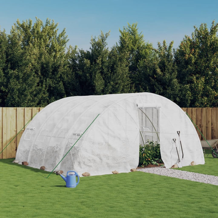drivhus med stålramme hvid 20 m² 5x4x2,3 m