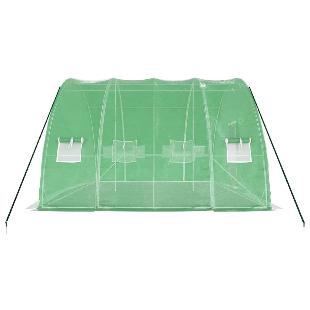 drivhus med stålramme grøn 24 m² 6x4x2,85 m