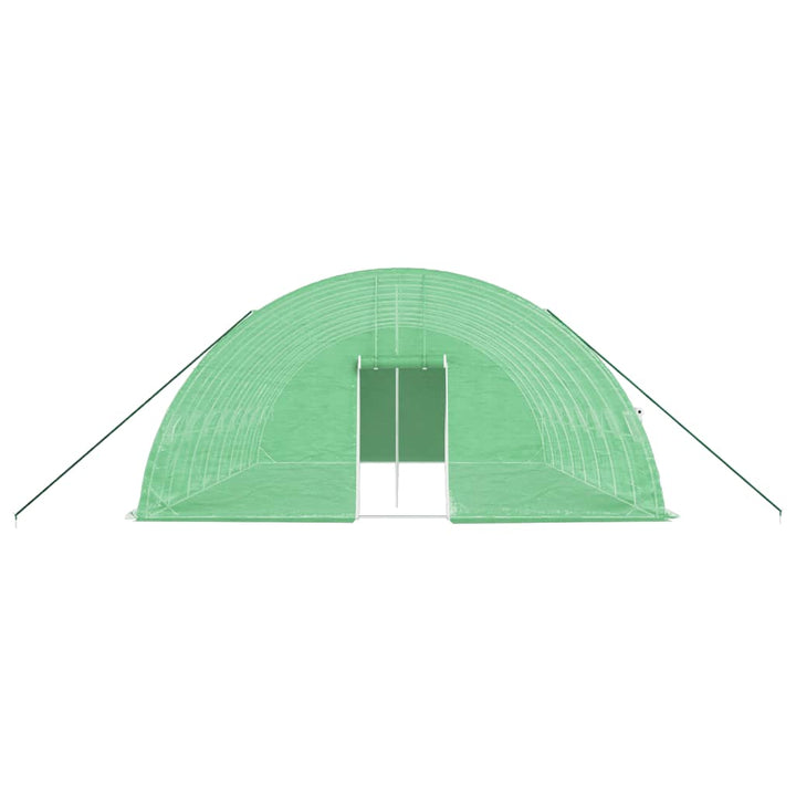 drivhus med stålstel 48 m² 12x4x2 m grøn