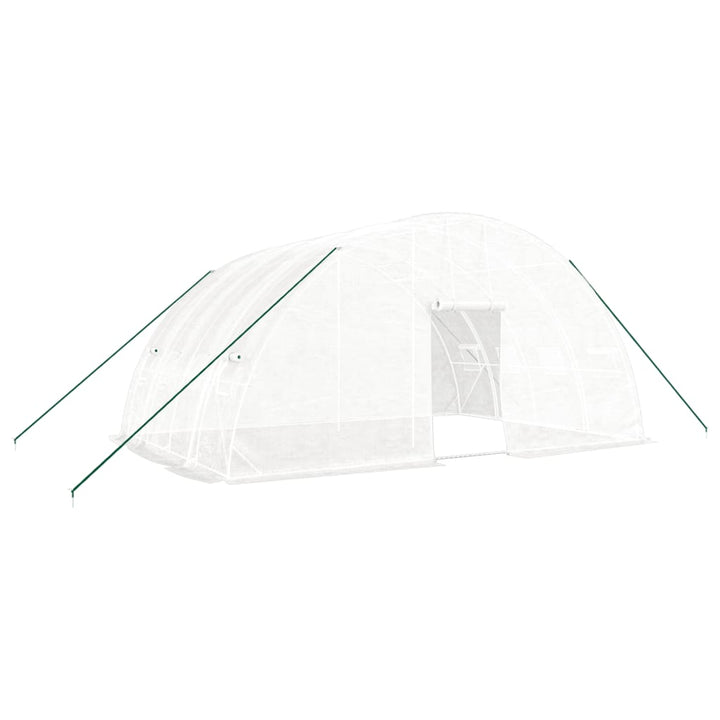 drivhus med stålramme hvid 24 m² 6x4x2,85 m