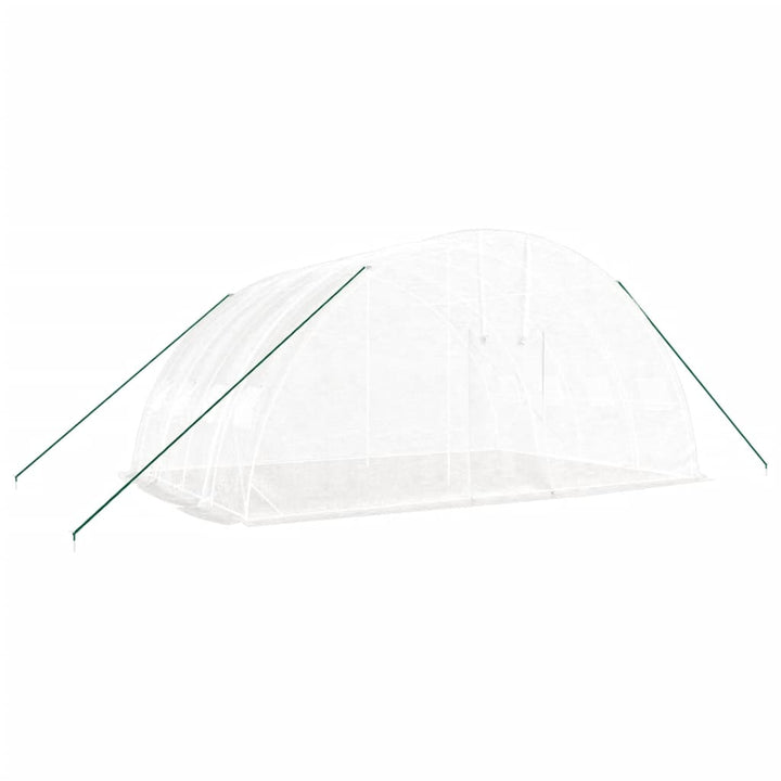 drivhus med stålramme hvid 24 m² 6x4x2,85 m