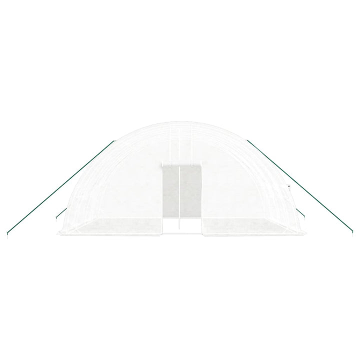 drivhus med stålramme hvid 24 m² 6x4x2,85 m