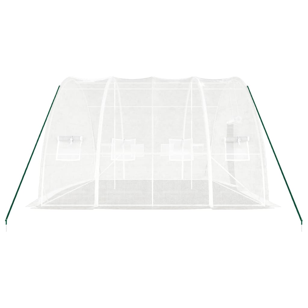 drivhus med stålramme hvid 24 m² 6x4x2,85 m