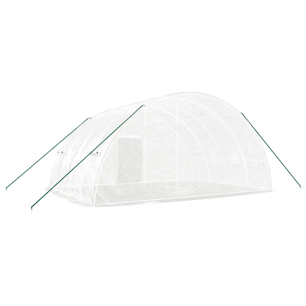 drivhus med stålramme hvid 24 m² 6x4x2,85 m