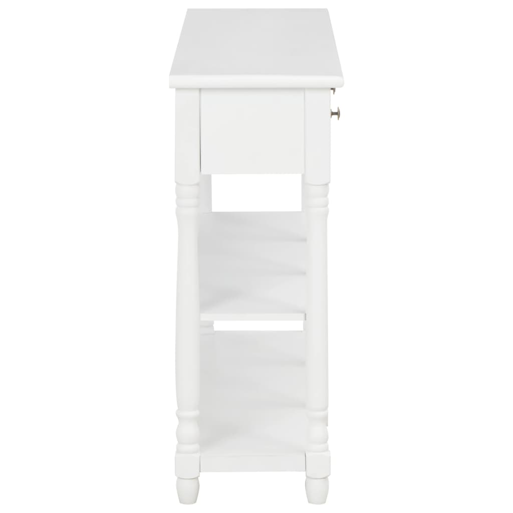 konsolbord 110x30x76 cm konstrueret træ hvid