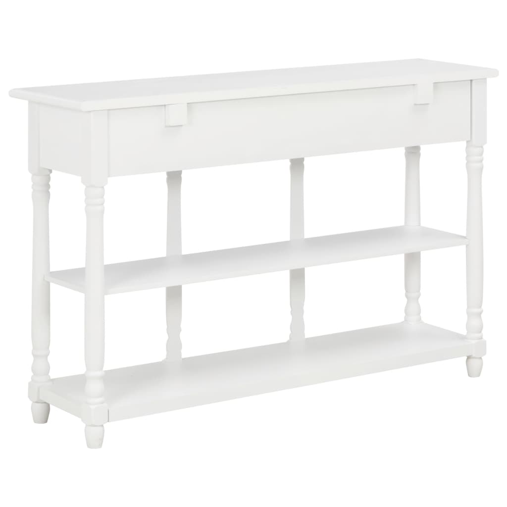 konsolbord 110x30x76 cm konstrueret træ hvid