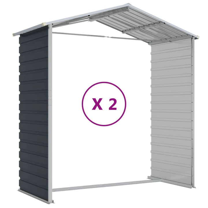 haveskur 191x215x198 cm galvaniseret stål antracitgrå