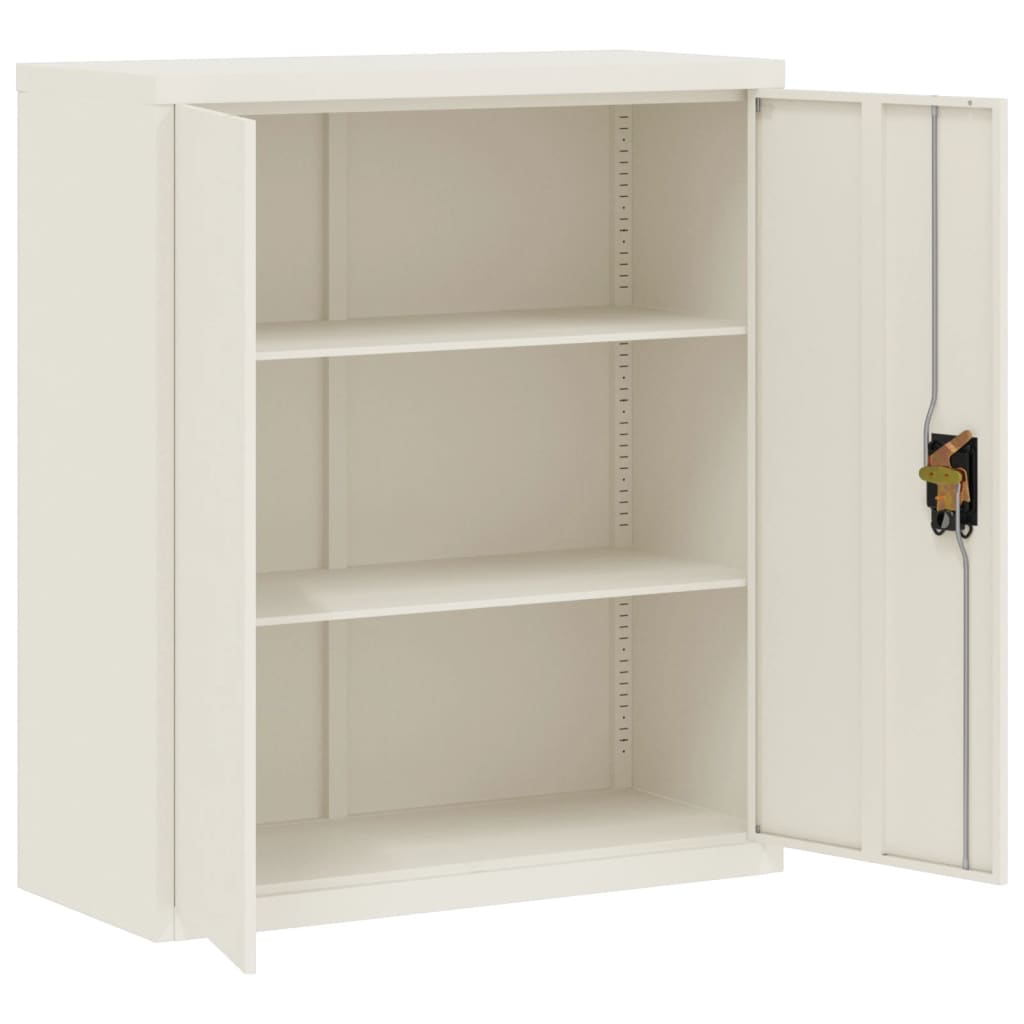 arkivskab 90x40x145 cm stål hvid