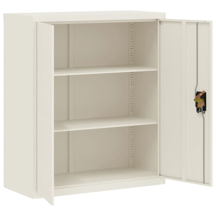 arkivskab 90x40x145 cm stål hvid