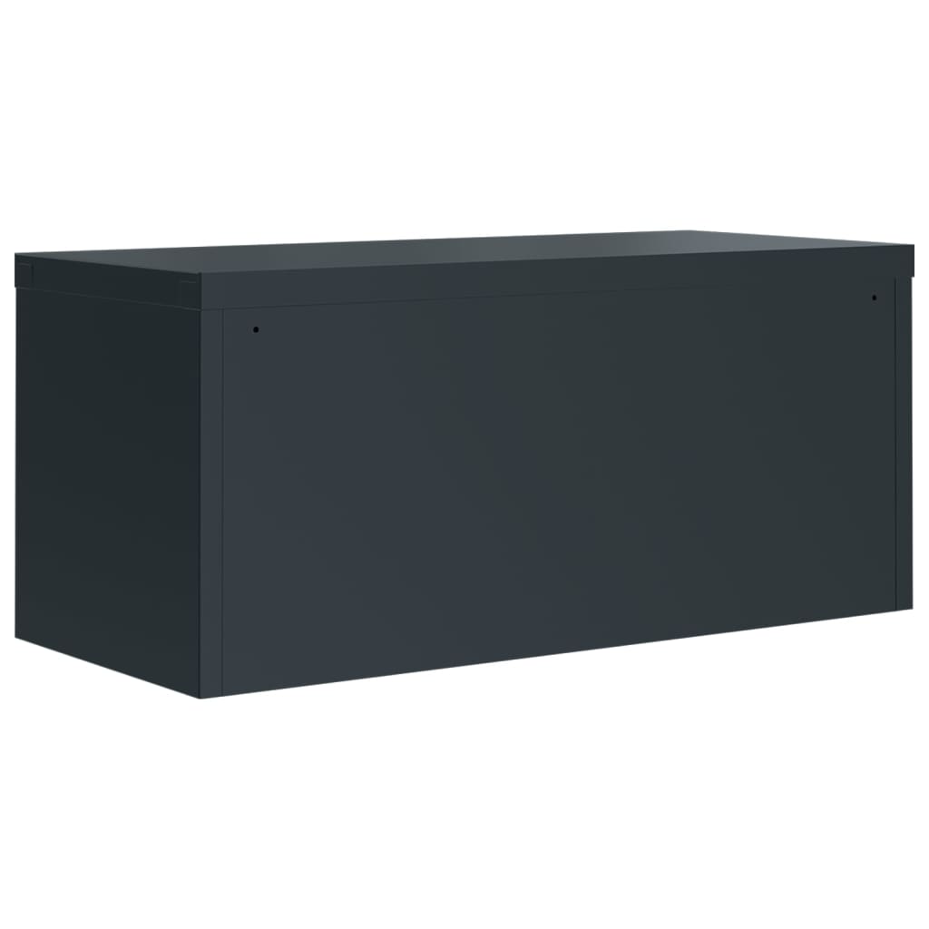 arkivskab 90x40x130 cm stål antracitgrå