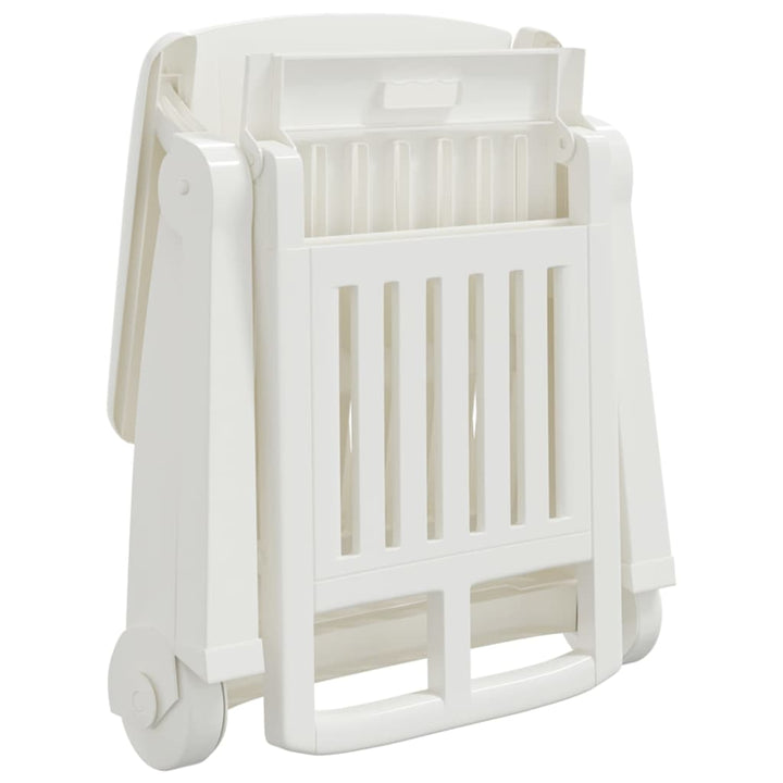 foldbar liggestol med hjul PP hvid