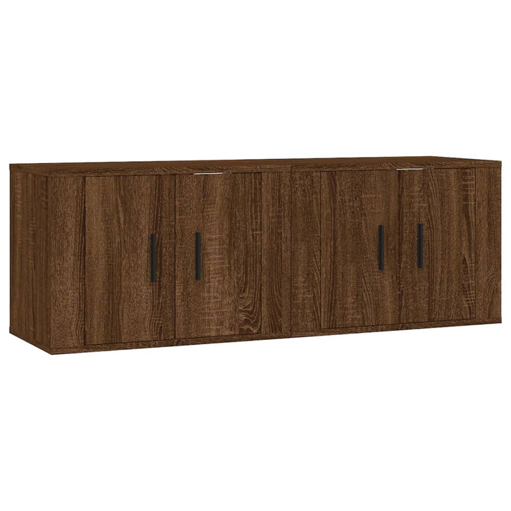 væghængte tv-skabe 2 stk. 57x34,5x40 cm brun egetræsfarve