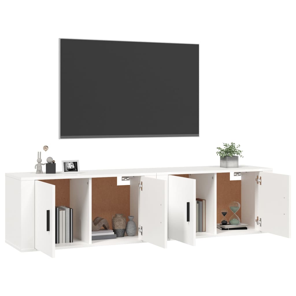 væghængte tv-skabe 2 stk. 80x34,5x40 cm hvid