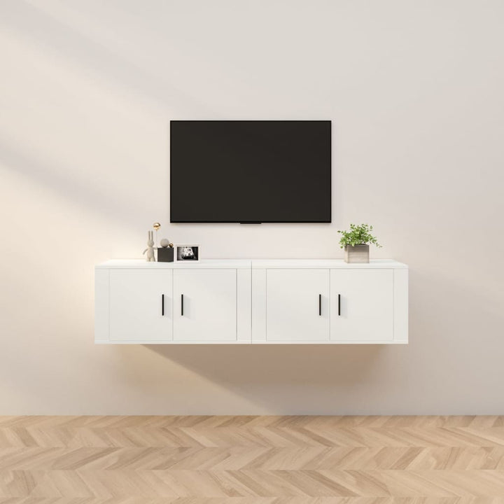 væghængte tv-skabe 2 stk. 80x34,5x40 cm hvid