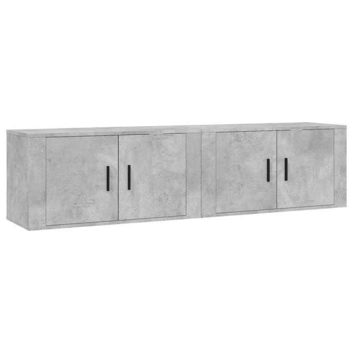 væghængte tv-skabe 2 stk. 80x34,5x40 cm betongrå