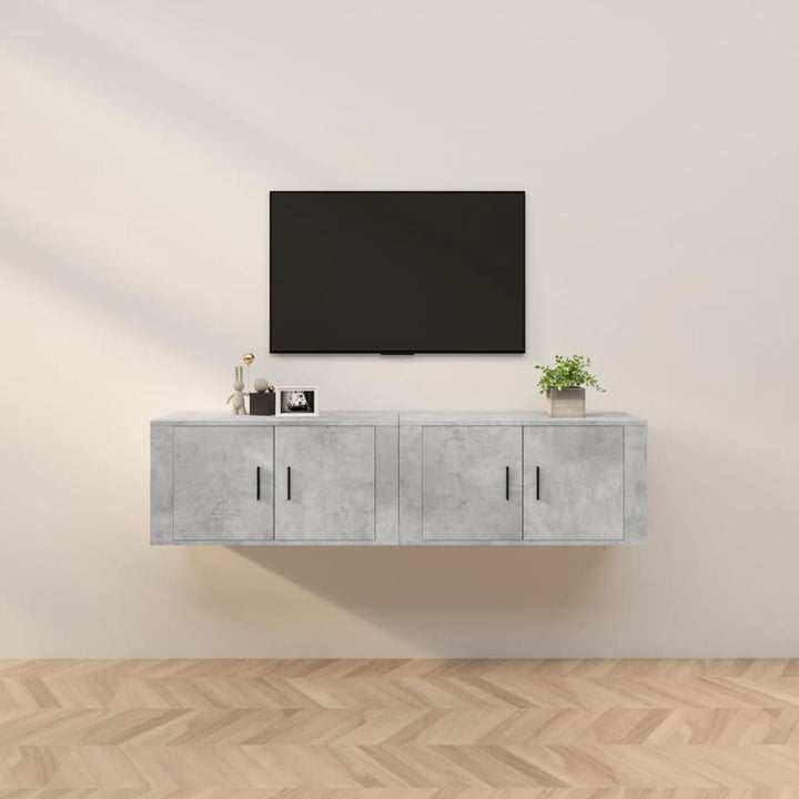 væghængte tv-skabe 2 stk. 80x34,5x40 cm betongrå