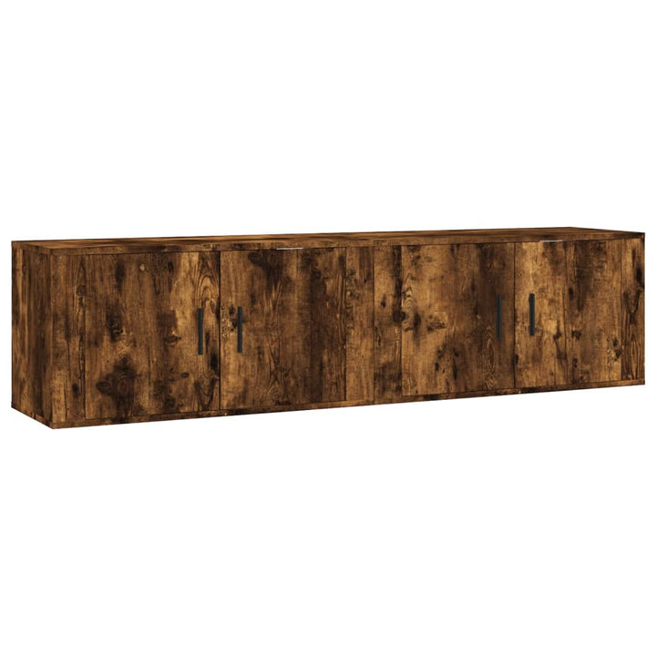 væghængte tv-skabe 2 stk. 80x34,5x40 cm røget egetræsfarve