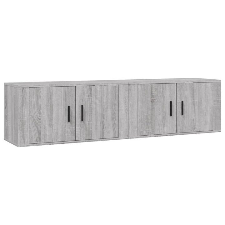 væghængte tv-skabe 2 stk. 80x34,5x40 cm grå sonoma-eg