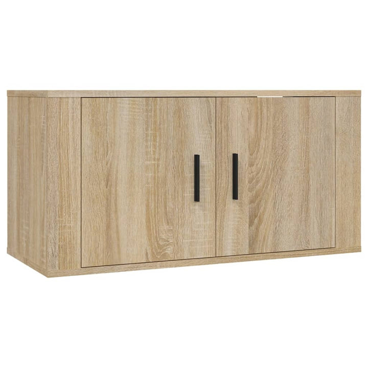 væghængte tv-skabe 3 stk. 80x34,5x40 cm sonoma-eg