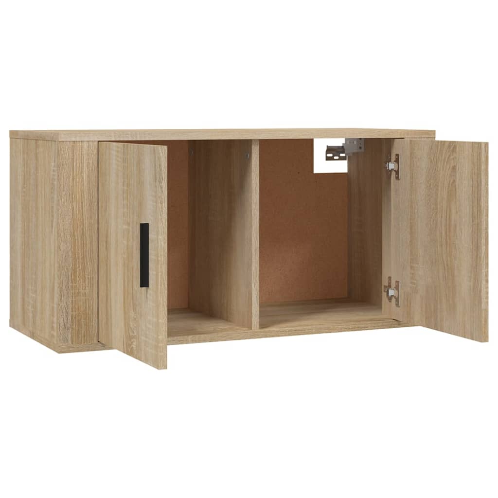 væghængte tv-skabe 3 stk. 80x34,5x40 cm sonoma-eg