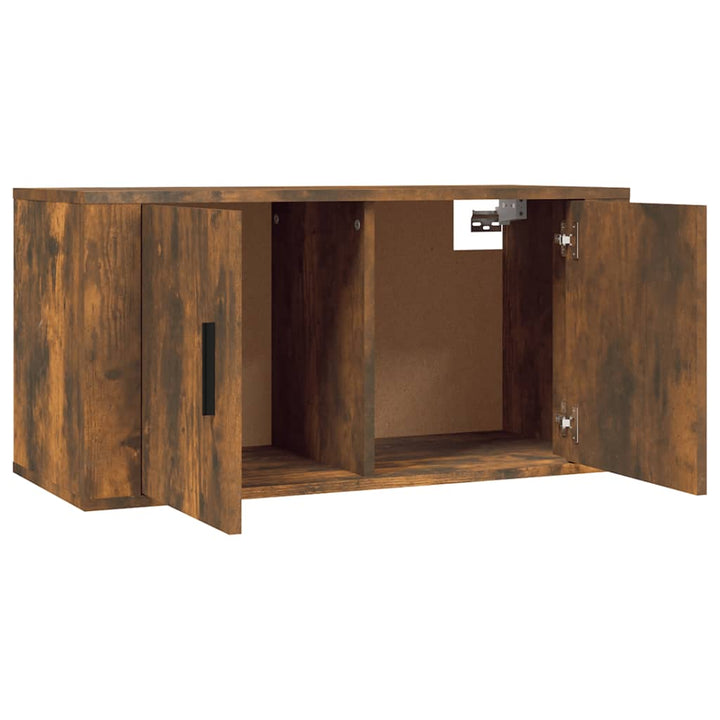 væghængte tv-skabe 3 stk. 80x34,5x40 cm røget egetræsfarve