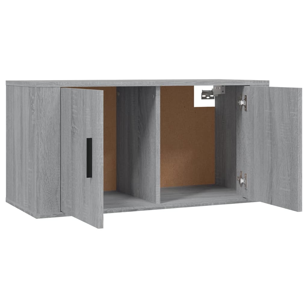 væghængte tv-skabe 3 stk. 80x34,5x40 cm grå sonoma-eg