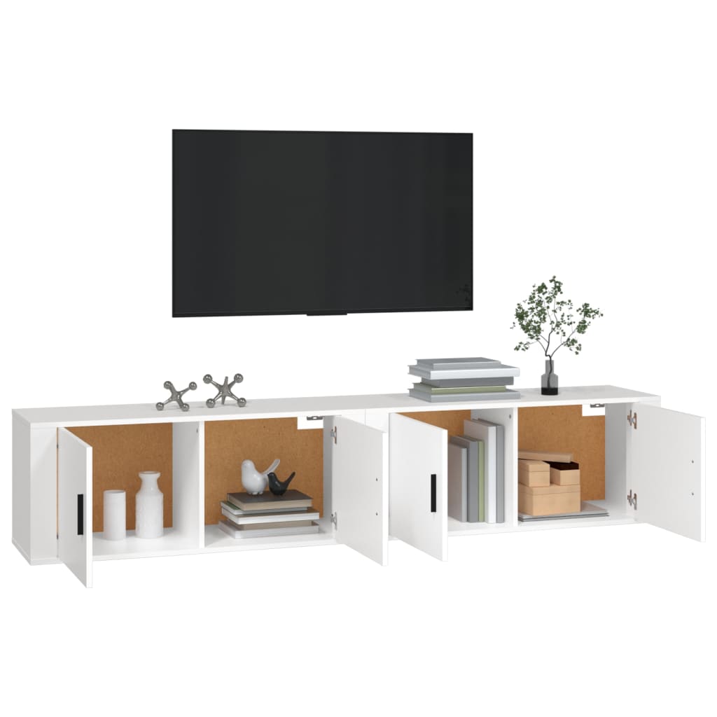 væghængte tv-skabe 2 stk. 100x34,5x40 cm hvid