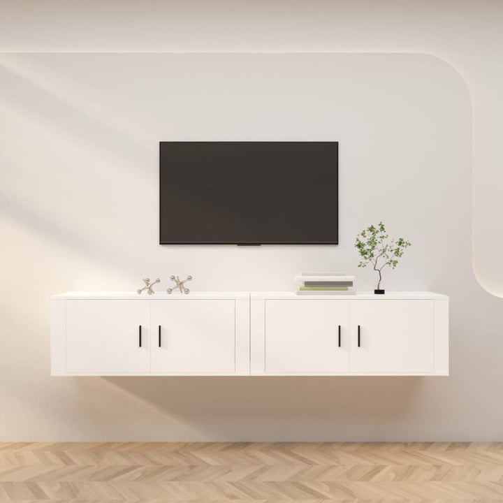 væghængte tv-skabe 2 stk. 100x34,5x40 cm hvid