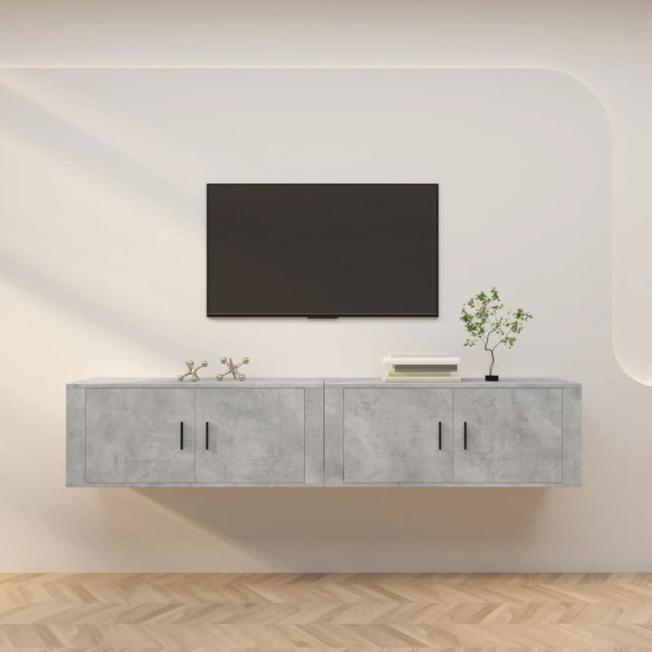 væghængte tv-skabe 2 stk. 100x34,5x40 cm betongrå