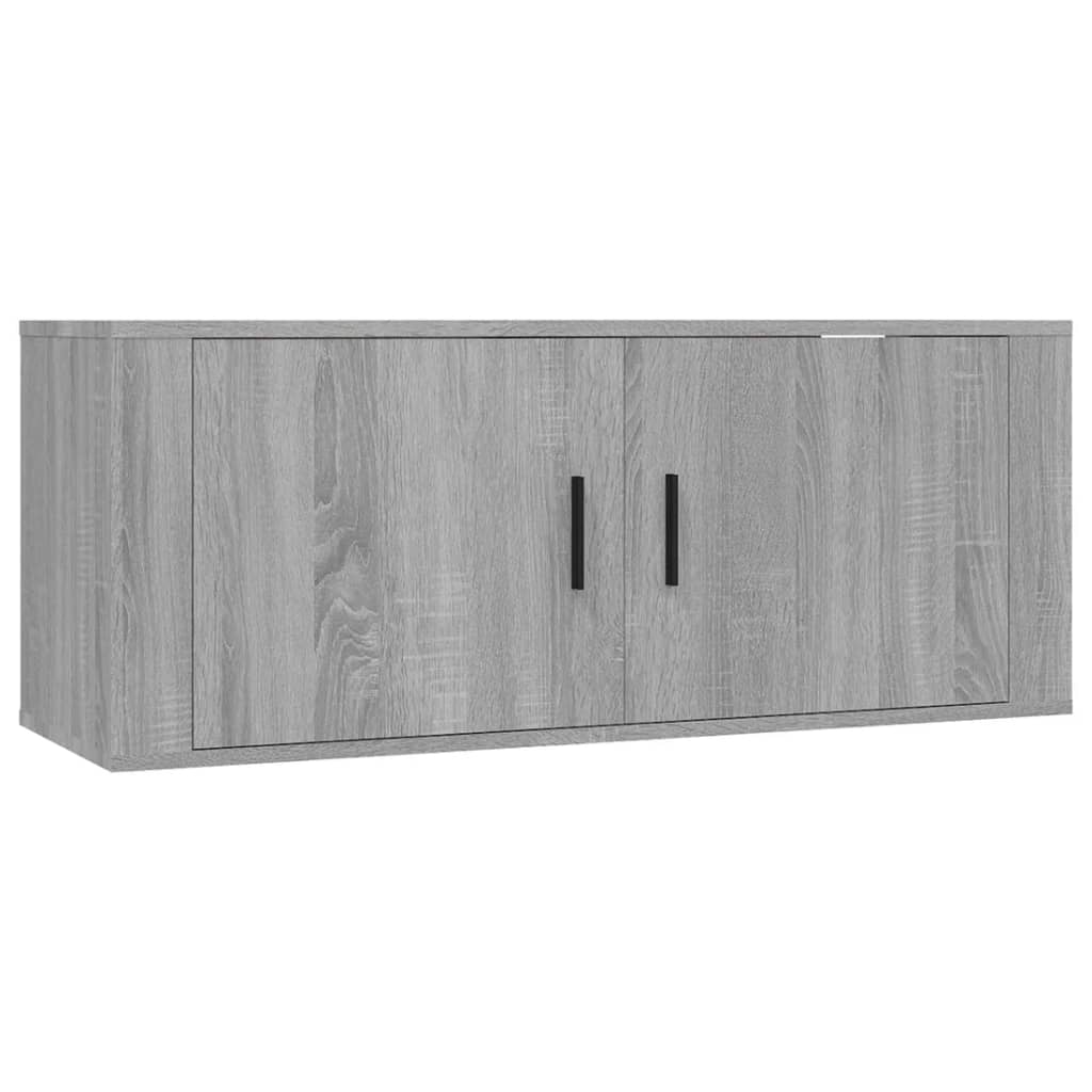 væghængte tv-skabe 2 stk. 100x34,5x40 cm grå sonoma-eg