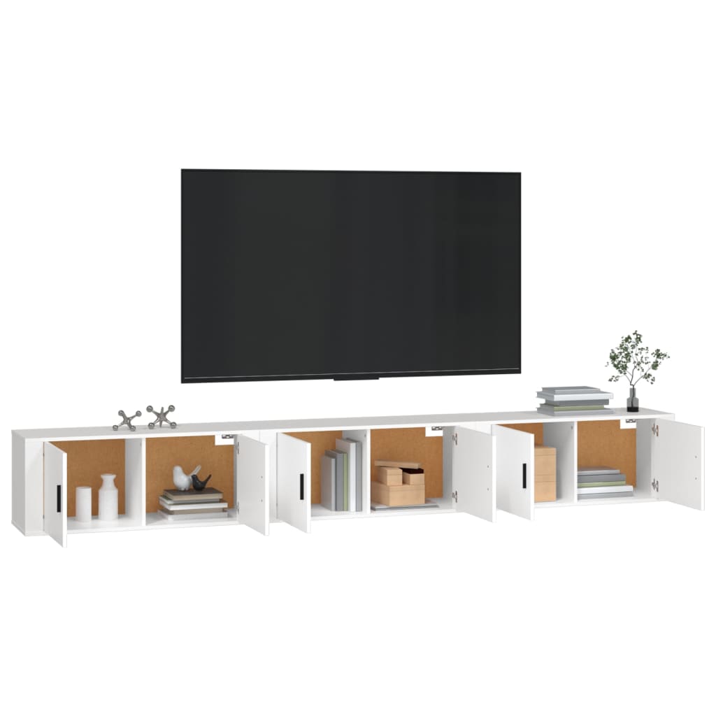 væghængte tv-skabe 3 stk. 100x34,5x40 cm hvid