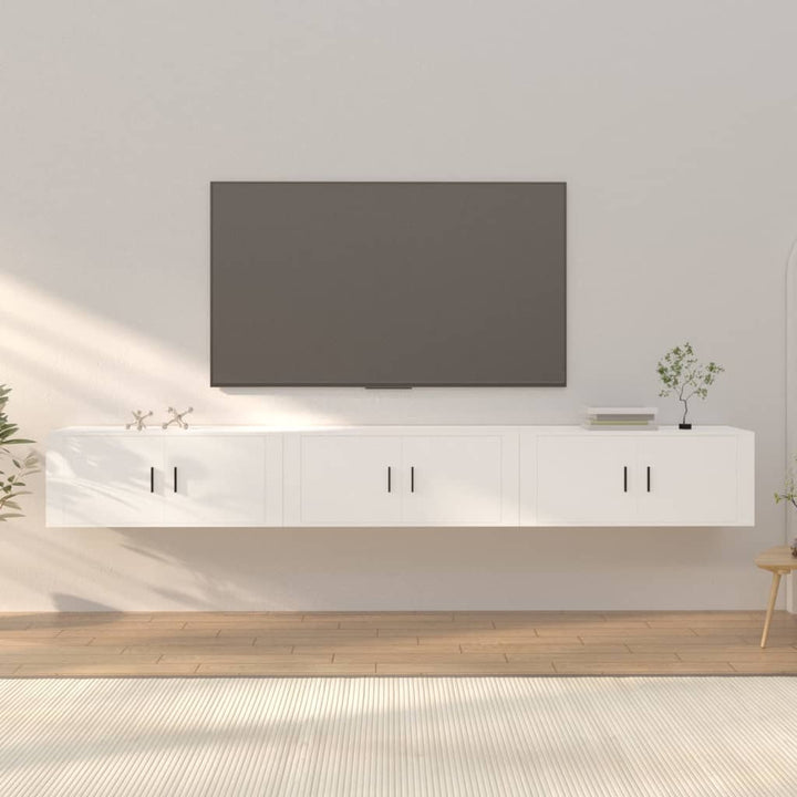 væghængte tv-skabe 3 stk. 100x34,5x40 cm hvid