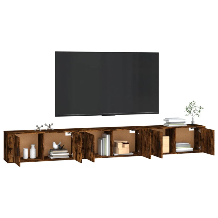 væghængte tv-skabe 3 stk. 100x34,5x40 cm røget egetræsfarve