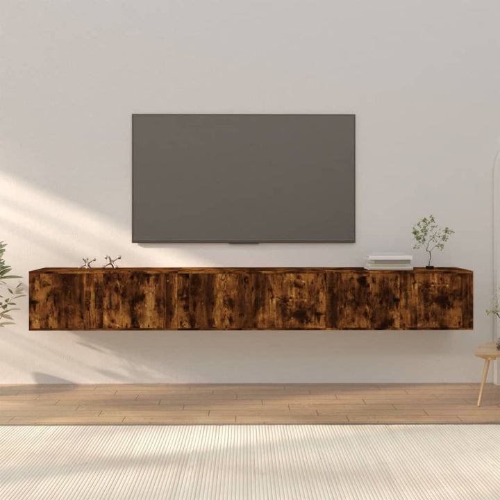 væghængte tv-skabe 3 stk. 100x34,5x40 cm røget egetræsfarve