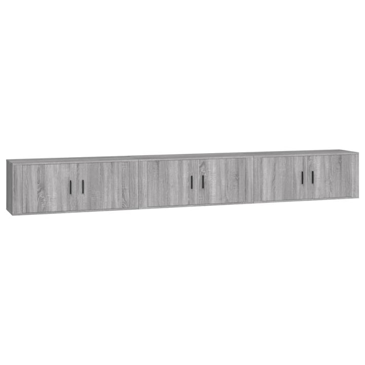 væghængte tv-skabe 3 stk. 100x34,5x40 cm grå sonoma-eg