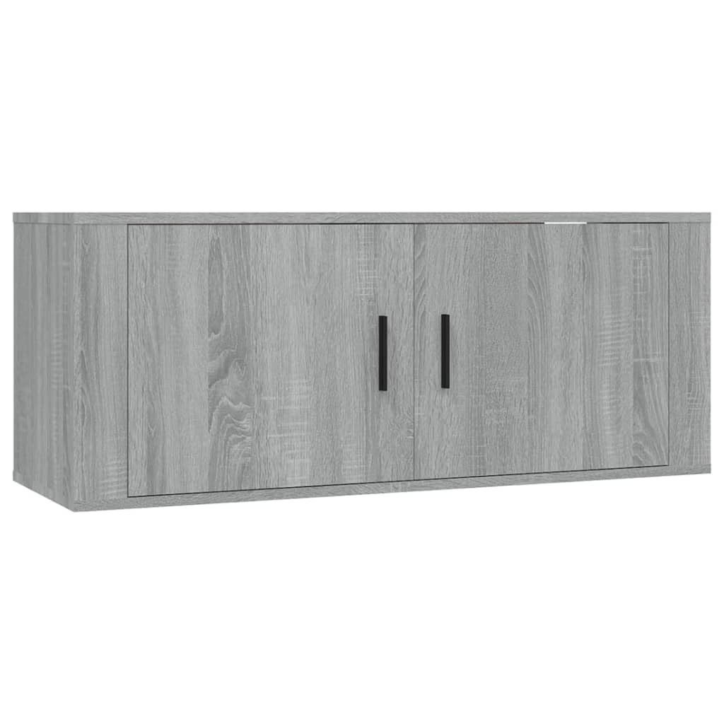 væghængte tv-skabe 3 stk. 100x34,5x40 cm grå sonoma-eg