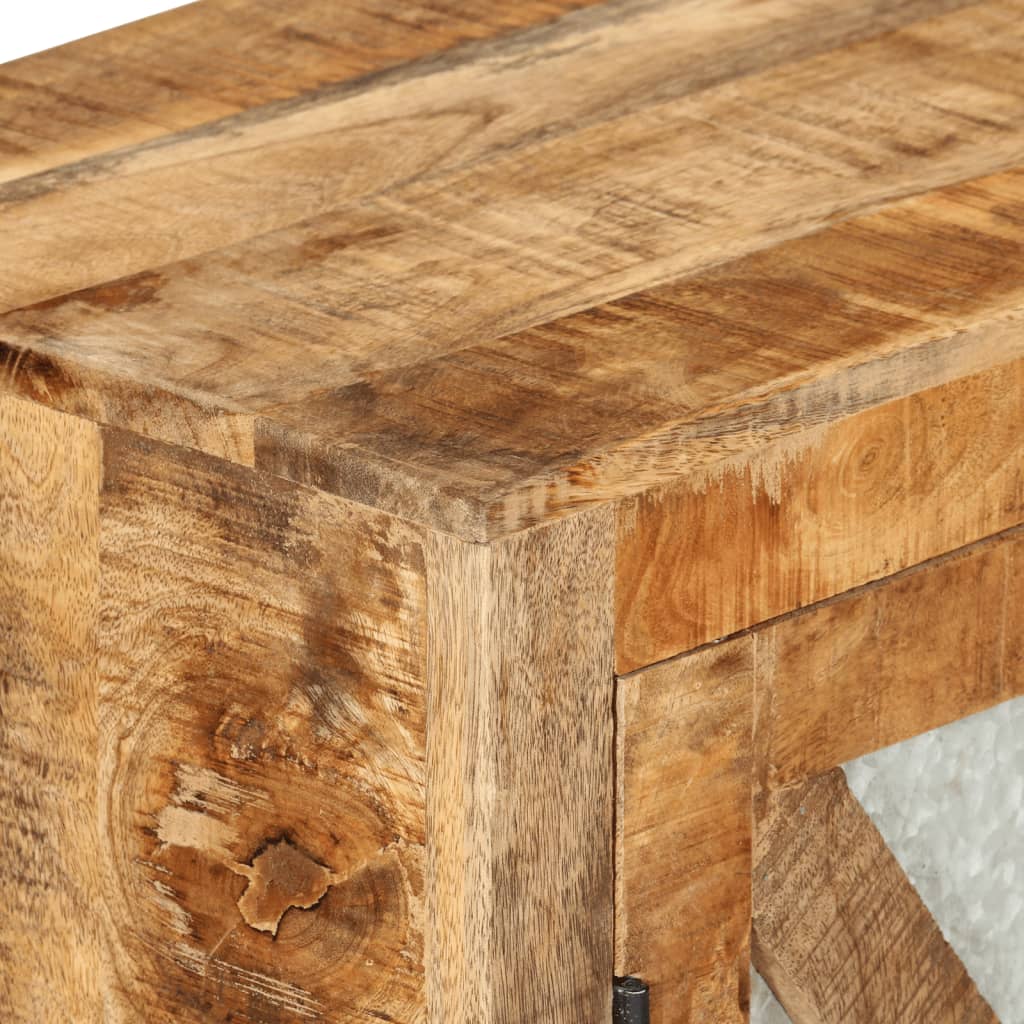 skænk 80x30x71 cm massivt ru mangotræ og metal